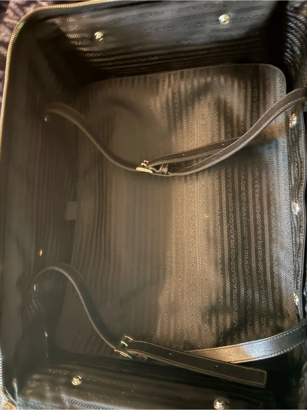 Prada Black Nylon Laptop Tote with Logo Triangle